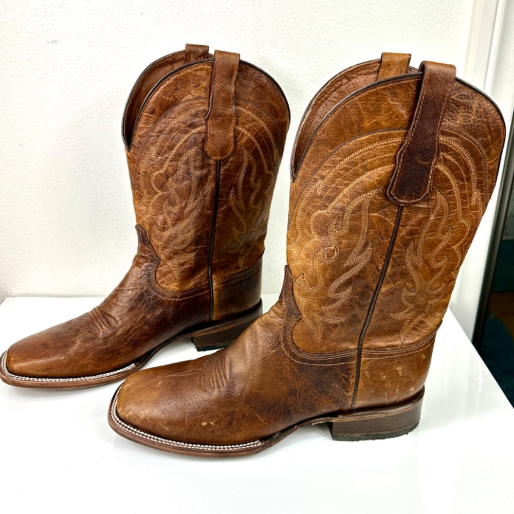 New Circle G By Corral Men's Distressed Leather Square Toe Western Boots Size 9